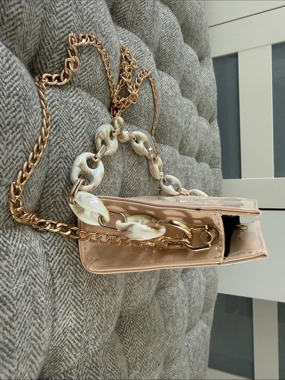 Yves Saint Laurent Blush Patent Leather Chain Wristlet - Picture 2 of 7
